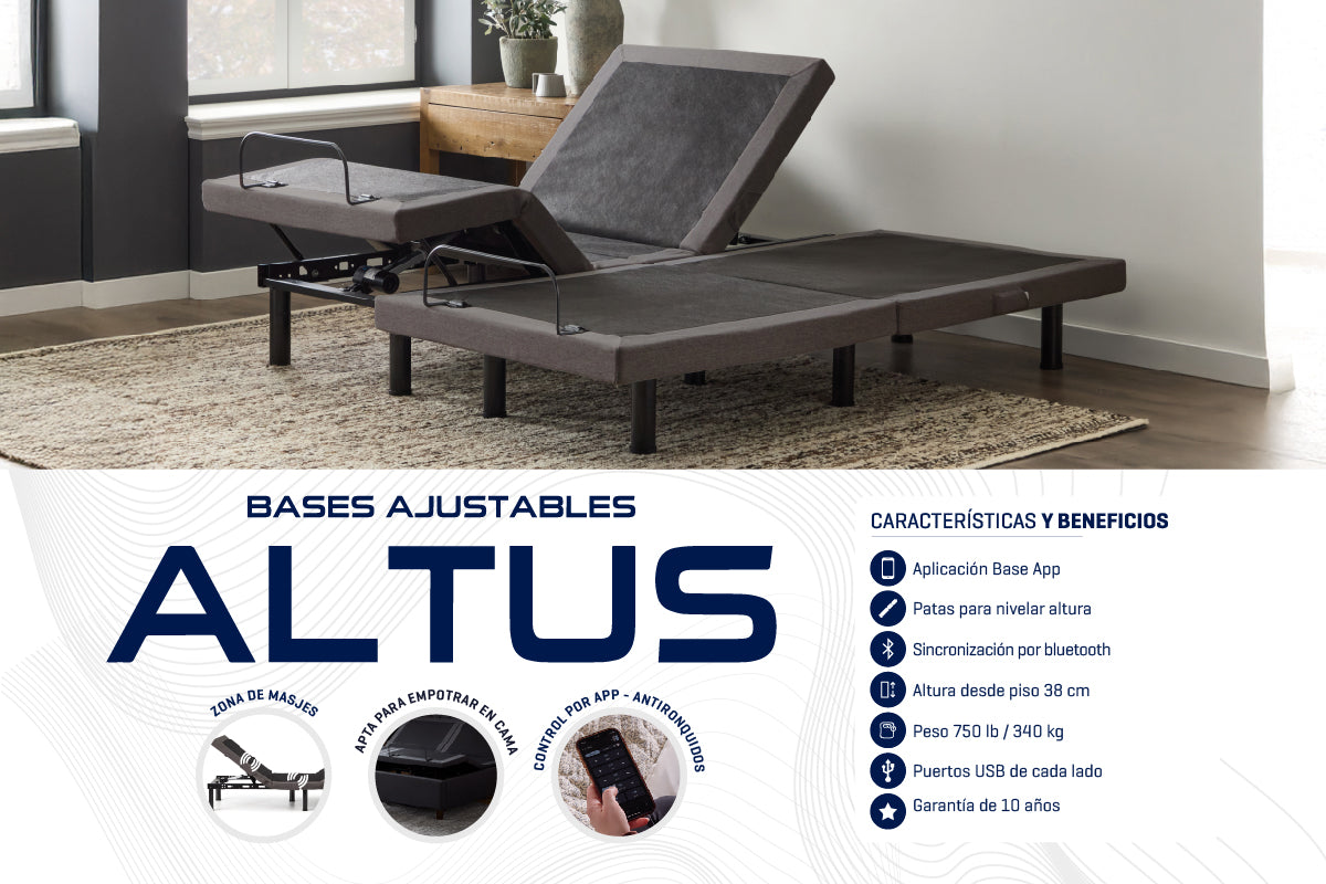 Base Ajustable Altus y Altus Pro, el descanso que transforma tu bienes ...